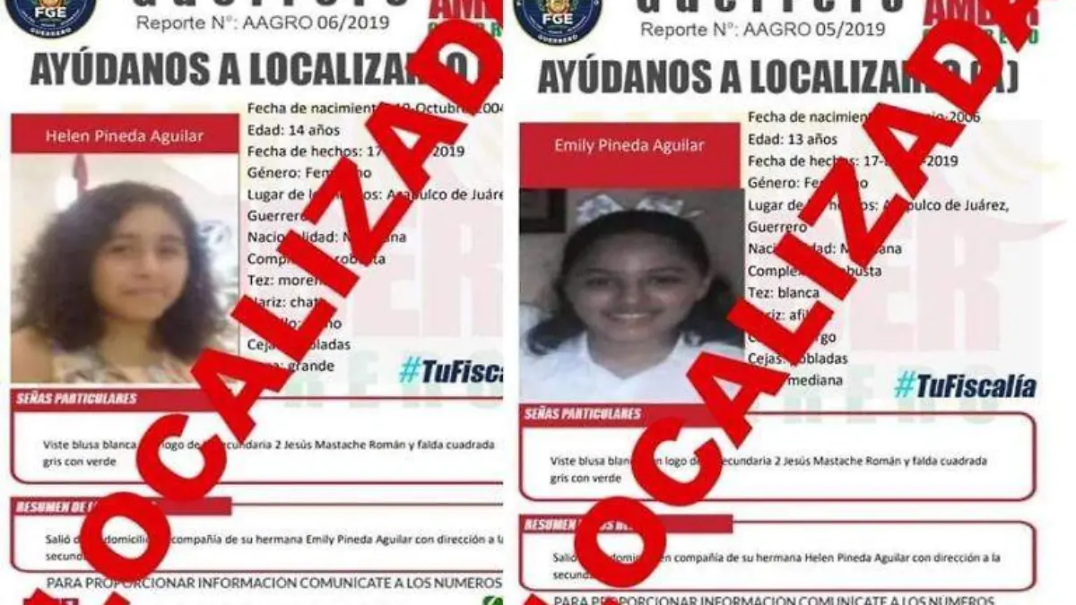 Menores localizadas alerta amber